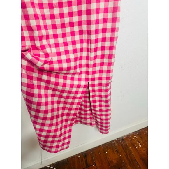 FINDERS KEEPERS Pink White Gingham Check Sleeveless Gigi Midi Dress Size US 10 - Picture 9 of 16